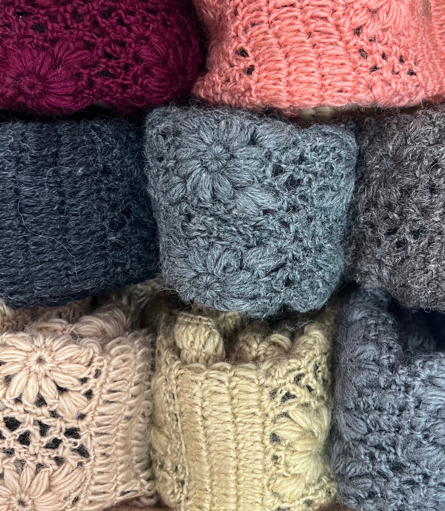 Crochet wool handwarmers