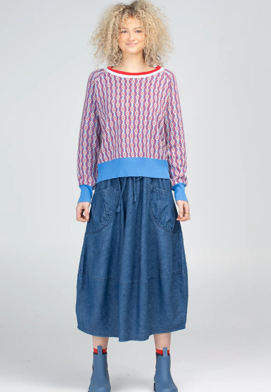 boomshankar || guru skirt || mid wash denim
