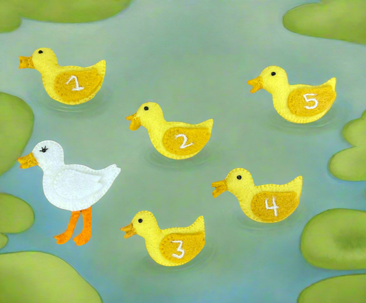 ethik felt || 5 little ducks finger puppet set