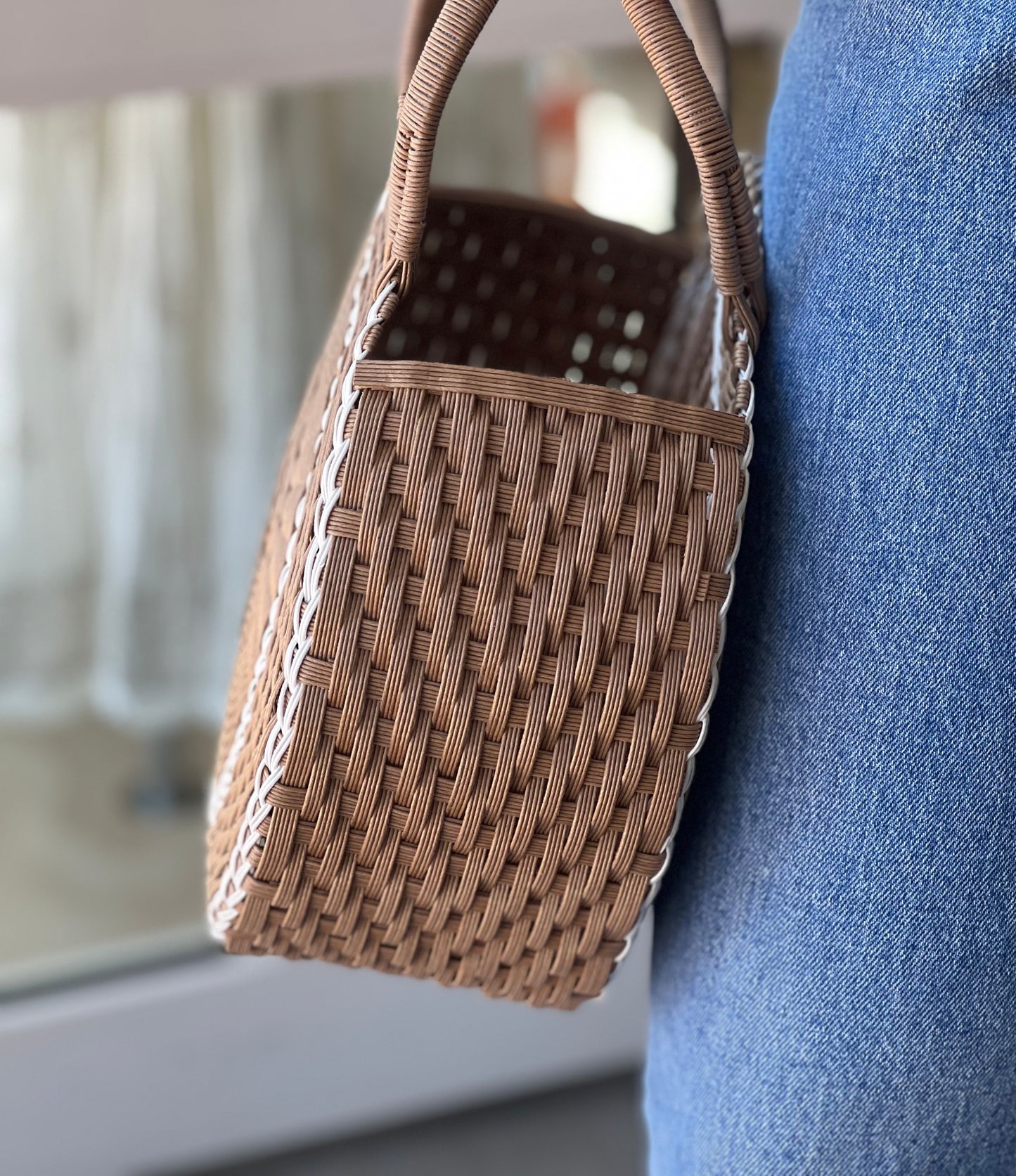 Japanese handwoven basket || round
