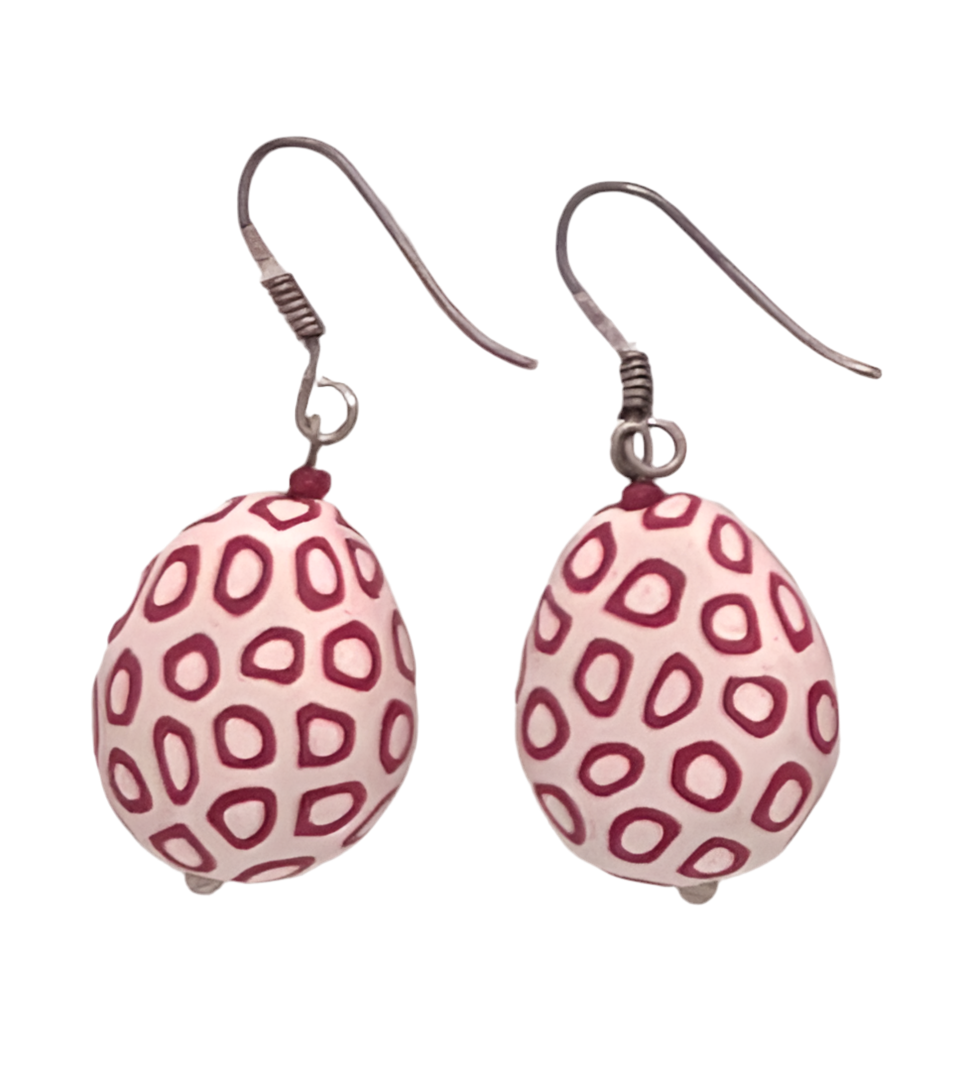 Samunnat jewellery || large flat bead earrings