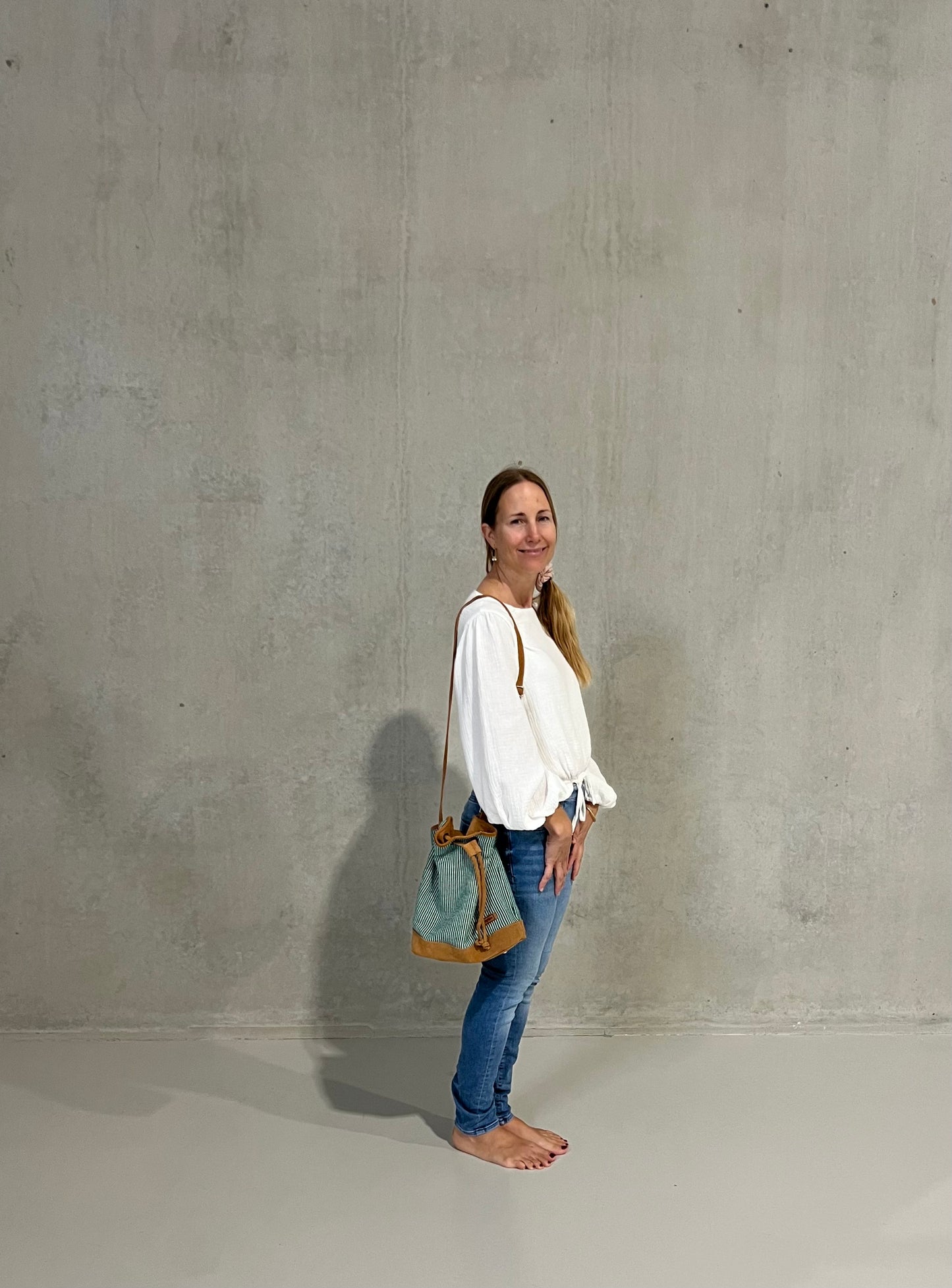 “woven” fair-trade bucket bag