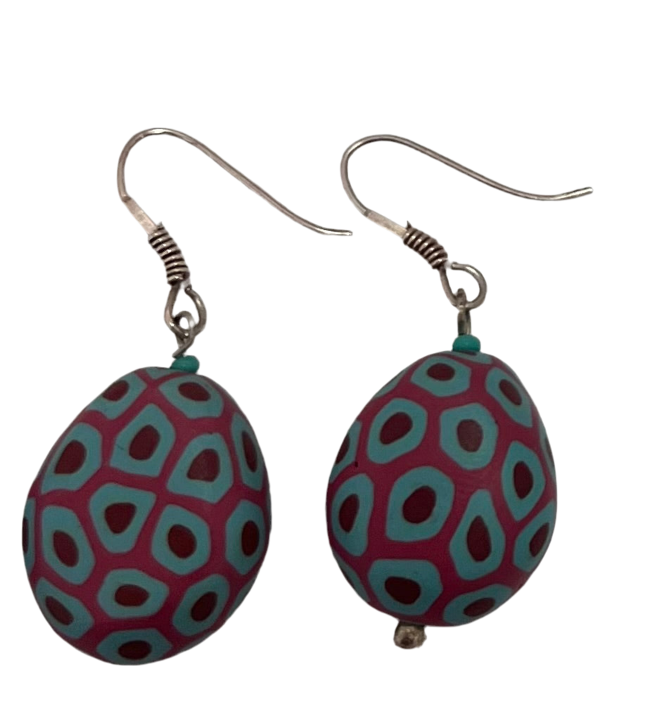 Samunnat jewellery || large flat bead earrings