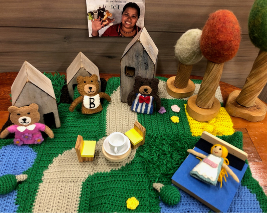 ethik felt || goldilocks and the 3 bears finger puppet set