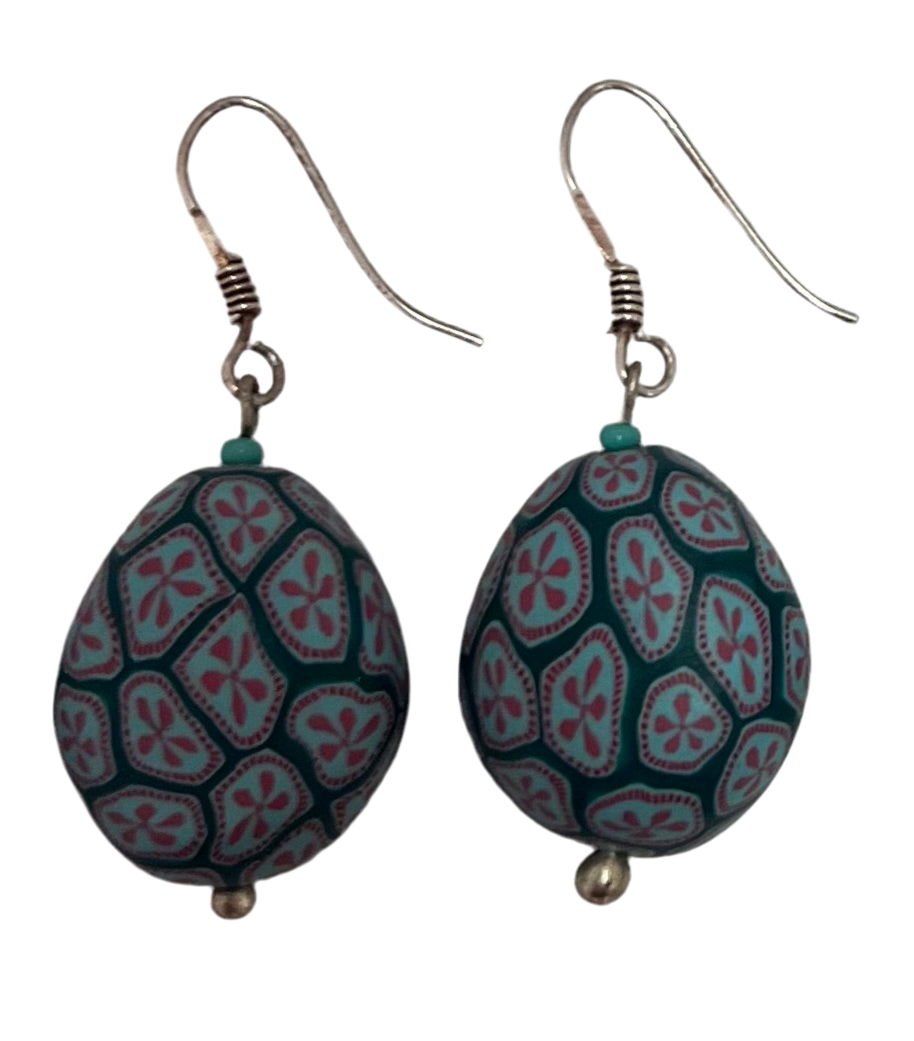 Samunnat jewellery || large flat bead earrings