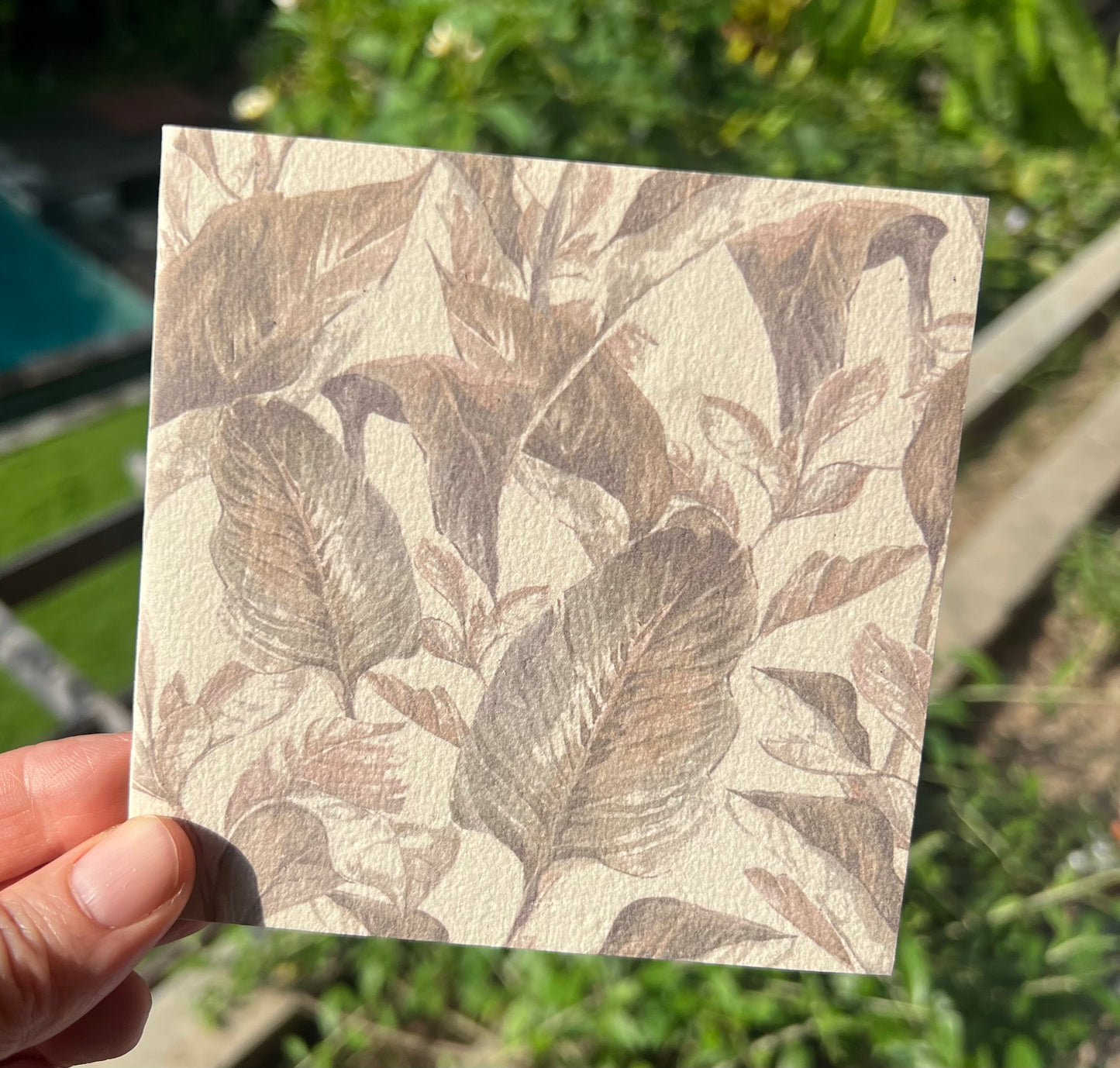 Saraswati paper card || brown leaves