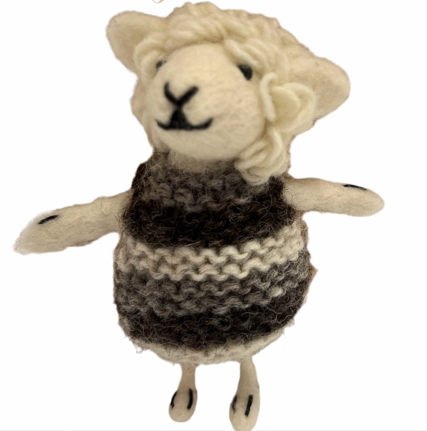 ethik felt || sheep with knitted jacket decoration