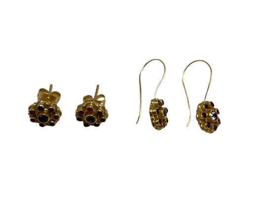 Jaipur gold jewellery || flower sapphire earrings