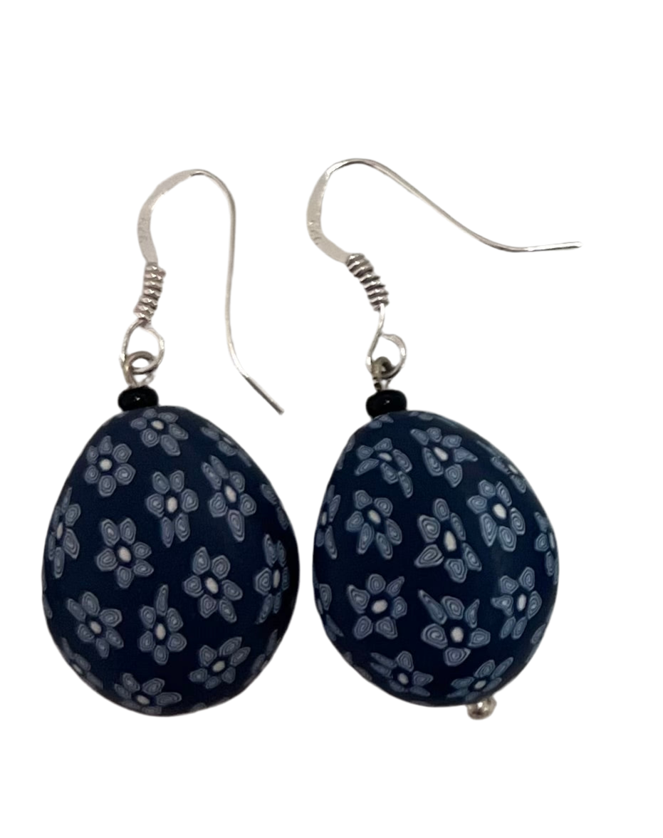 Samunnat jewellery || large flat bead earrings