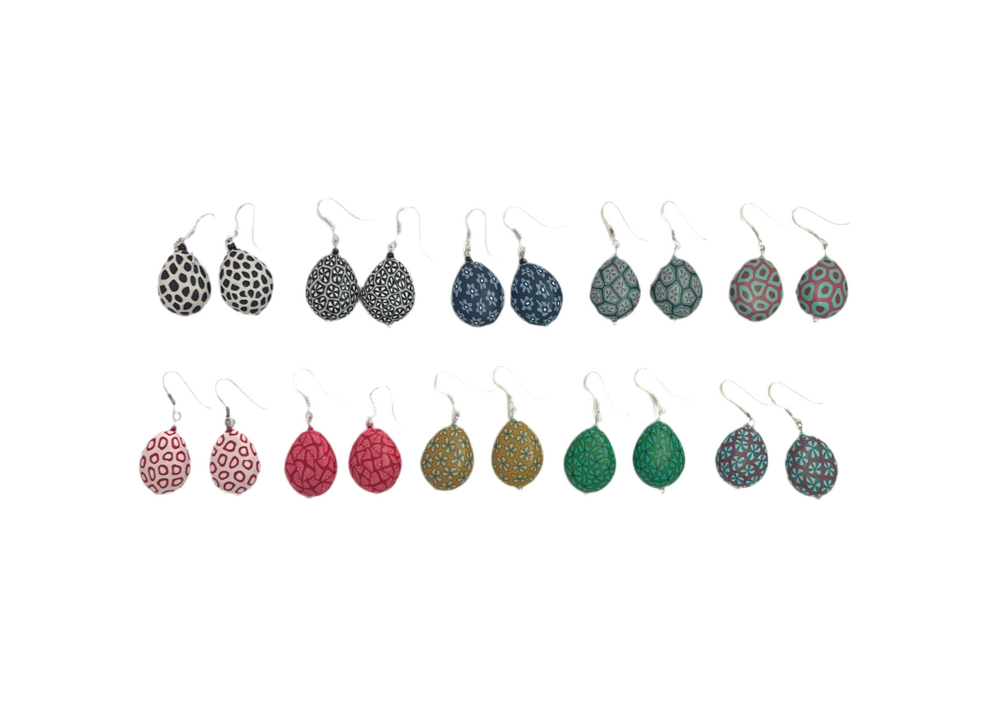 Samunnat jewellery || large flat bead earrings