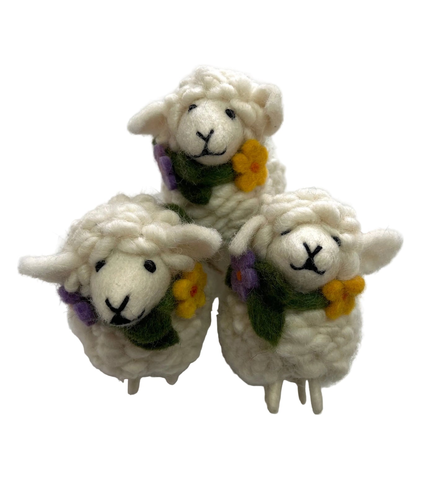 ethik felt || thick loop sheep with flower necklace