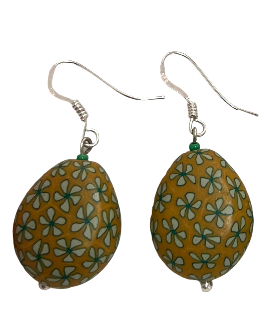 Samunnat jewellery || large flat bead earrings