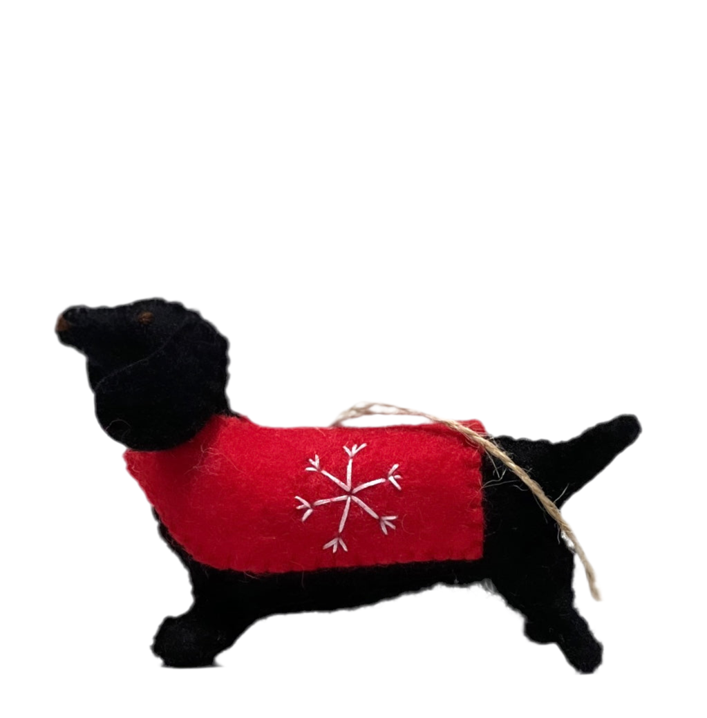ethik felt || sausage dog xmas decoration
