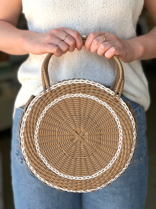 Japanese handwoven basket || round