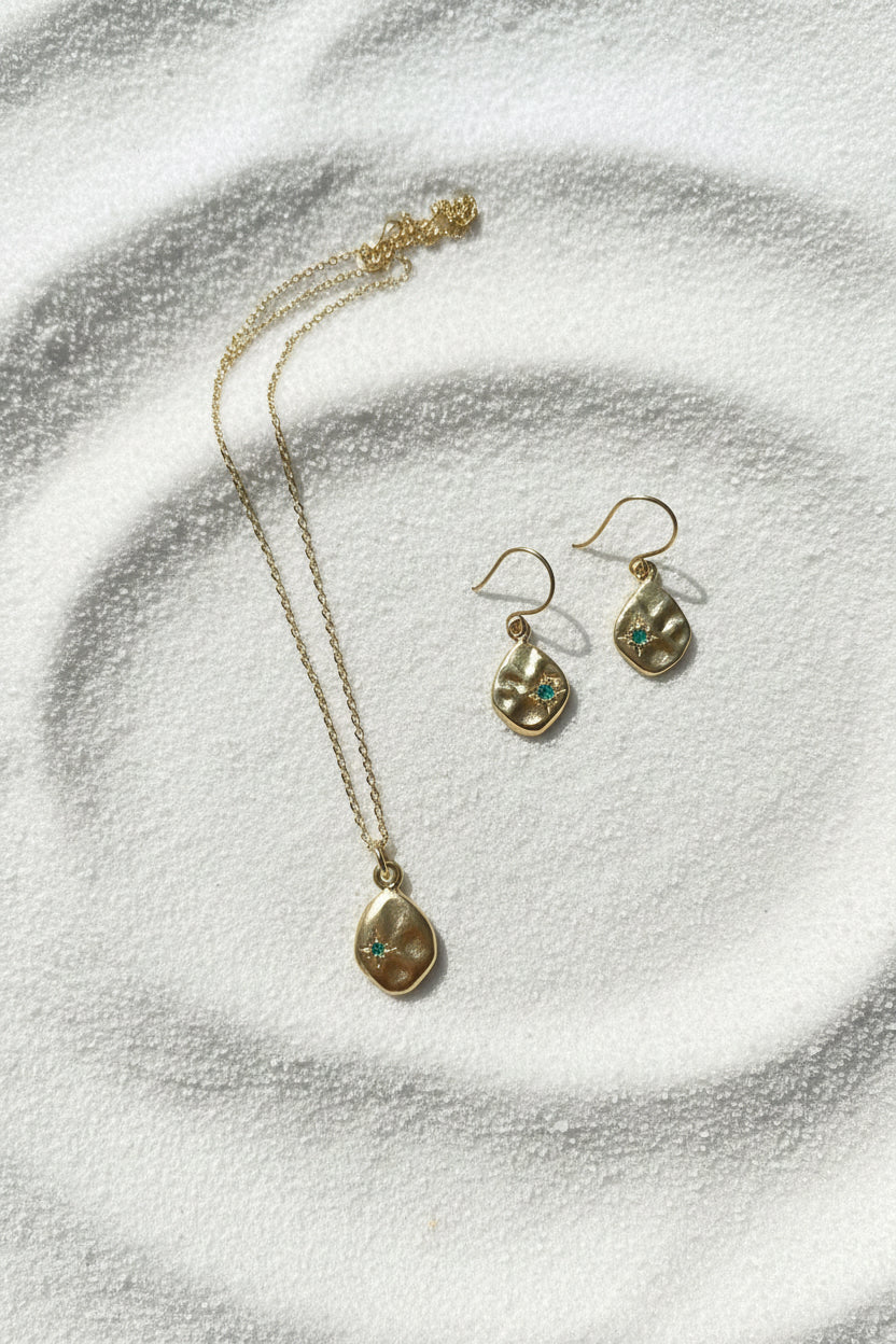 Jaipur gold jewellery || signet stone drop necklace