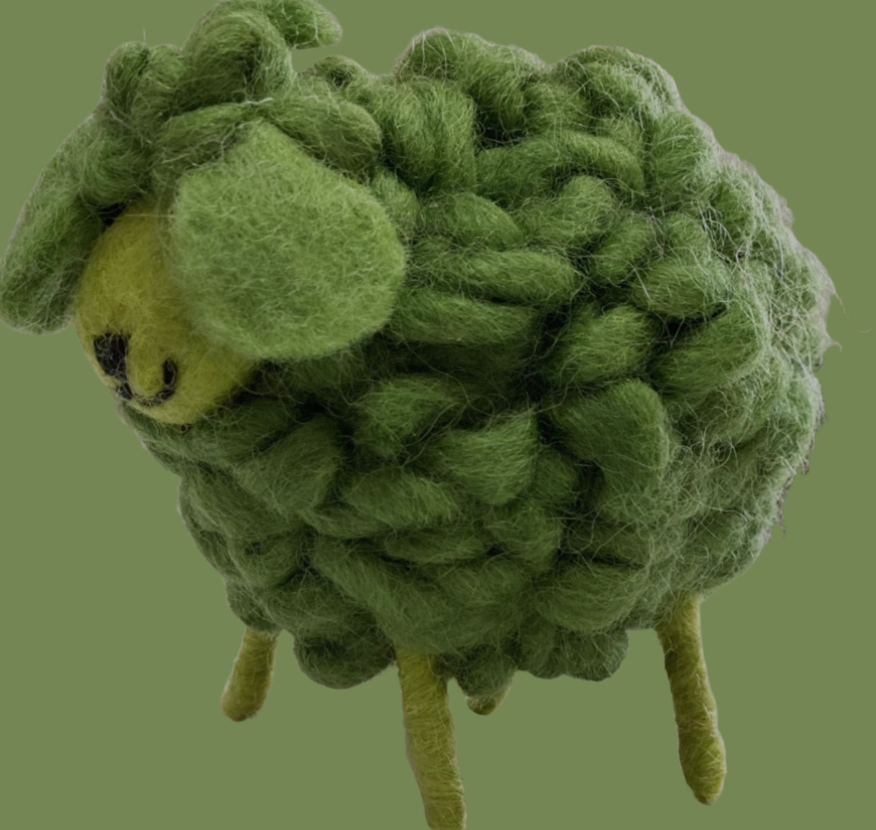 ethik felt || tiny green sheep toy