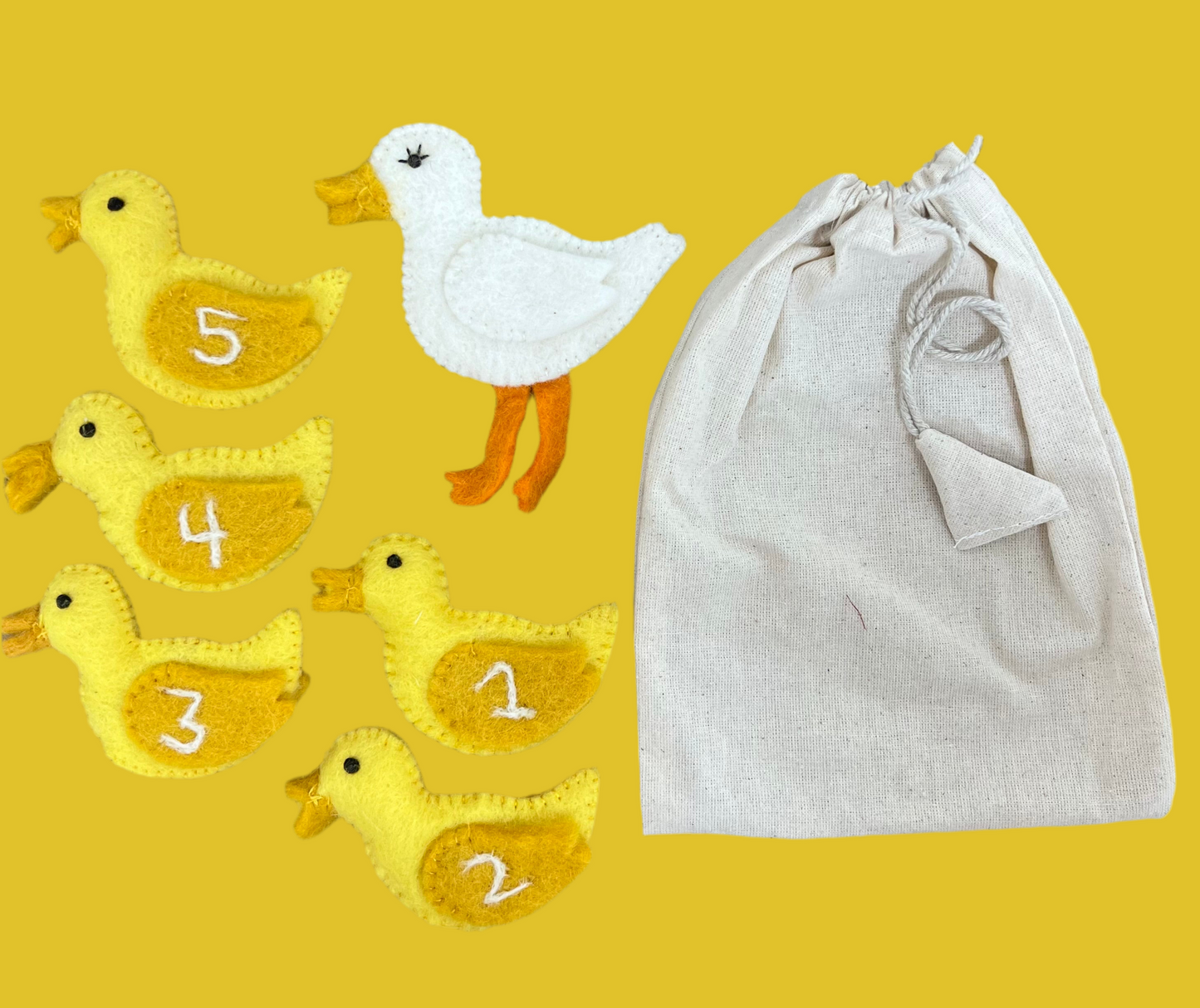 ethik felt || 5 little ducks finger puppet set