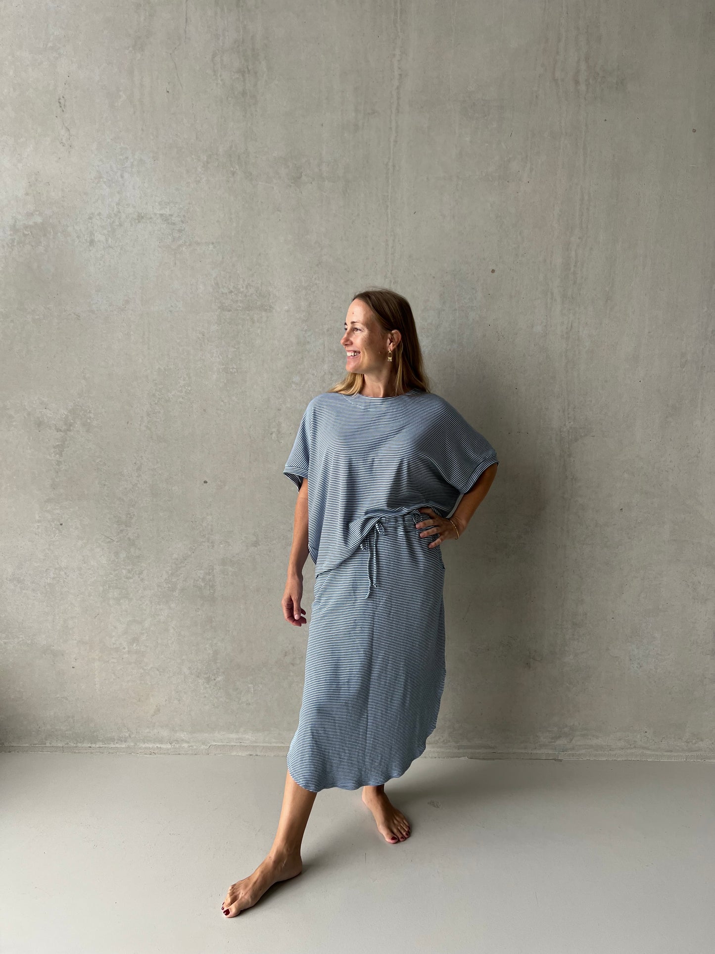 ethik organic cotton || barcelona skirt || interlock stripe