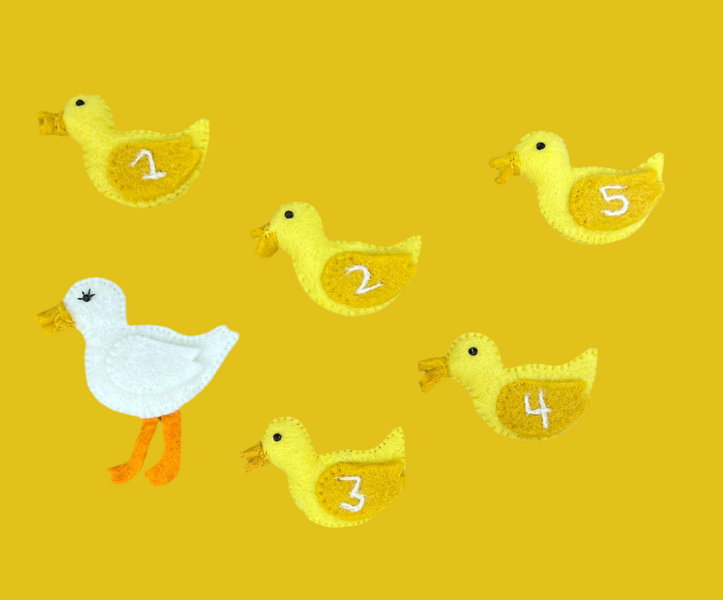 ethik felt || 5 little ducks finger puppet set