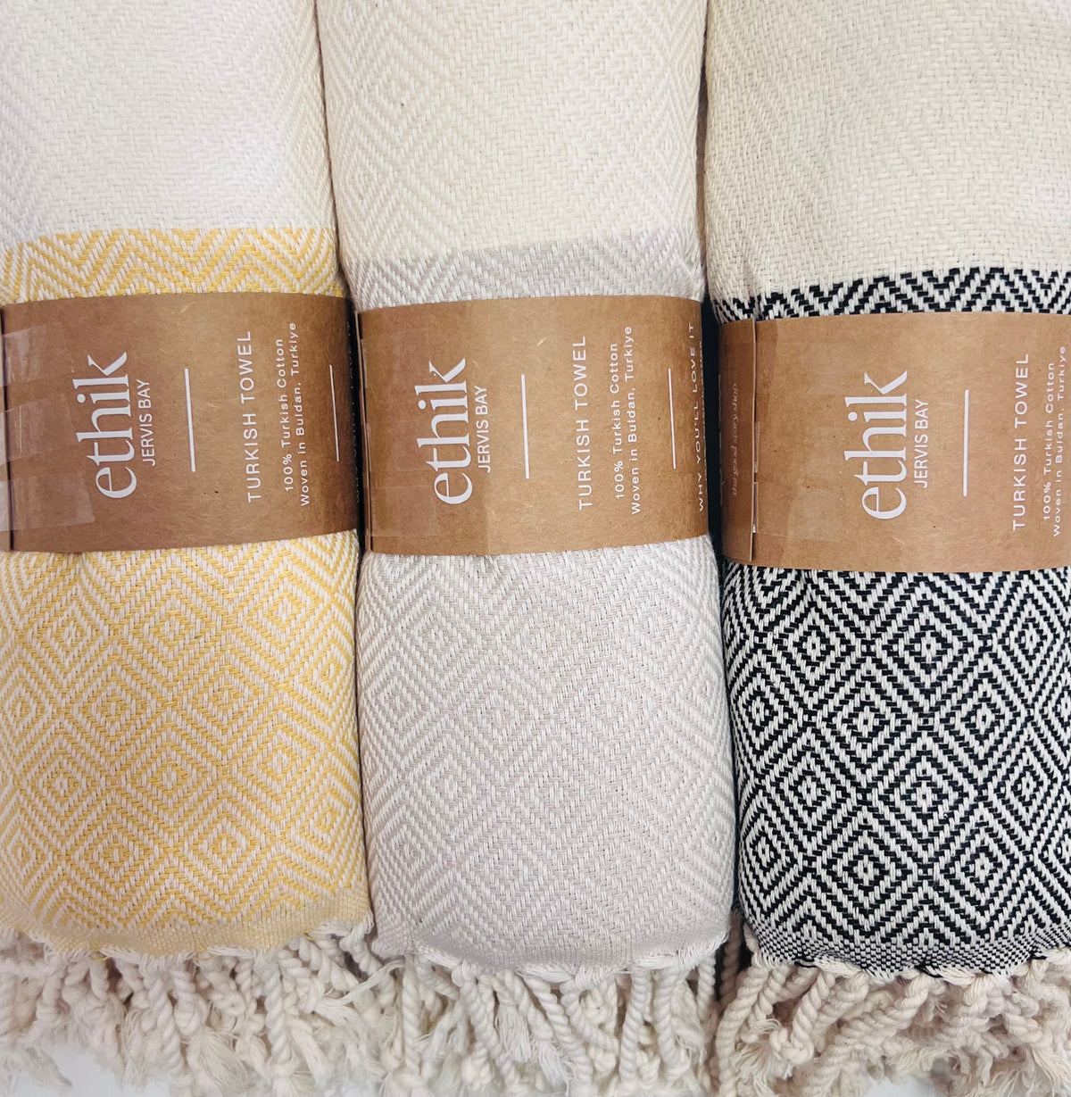 ethik turkish towel || diamond weave