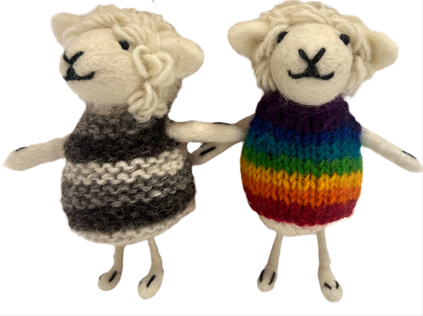 ethik felt || sheep with knitted jacket decoration