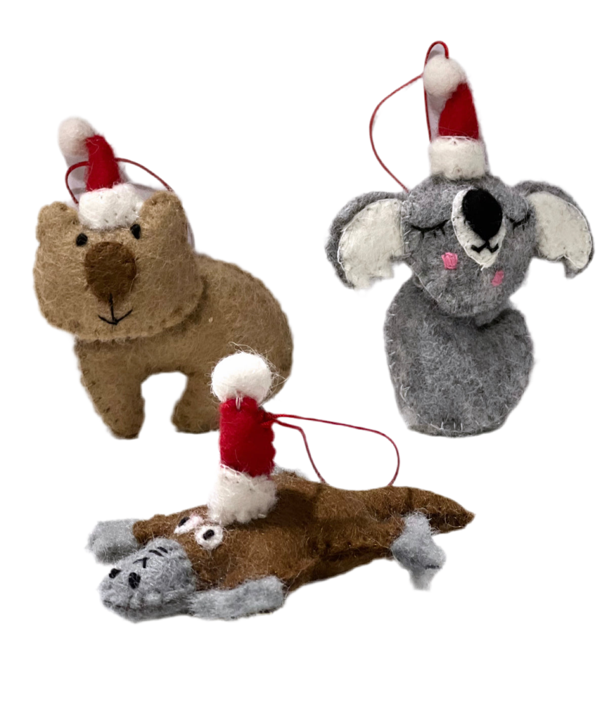 ethik felt || 2D aussie animal xmas decorations