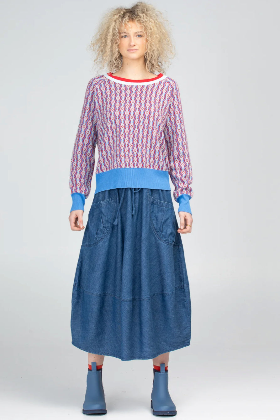 boomshankar || guru skirt || mid wash denim