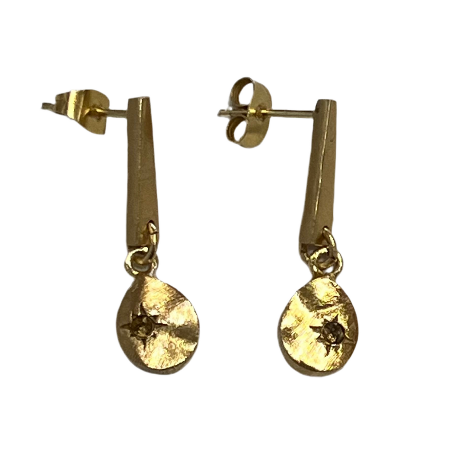 Jaipur gold jewellery || signet stone drop stud earring