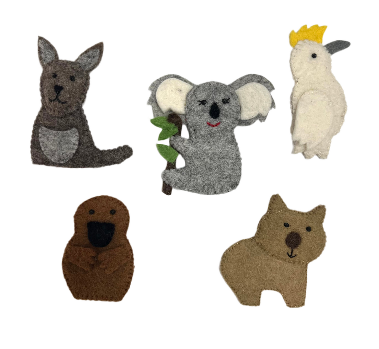 ethik felt || 2 D aussie animal finger puppet set