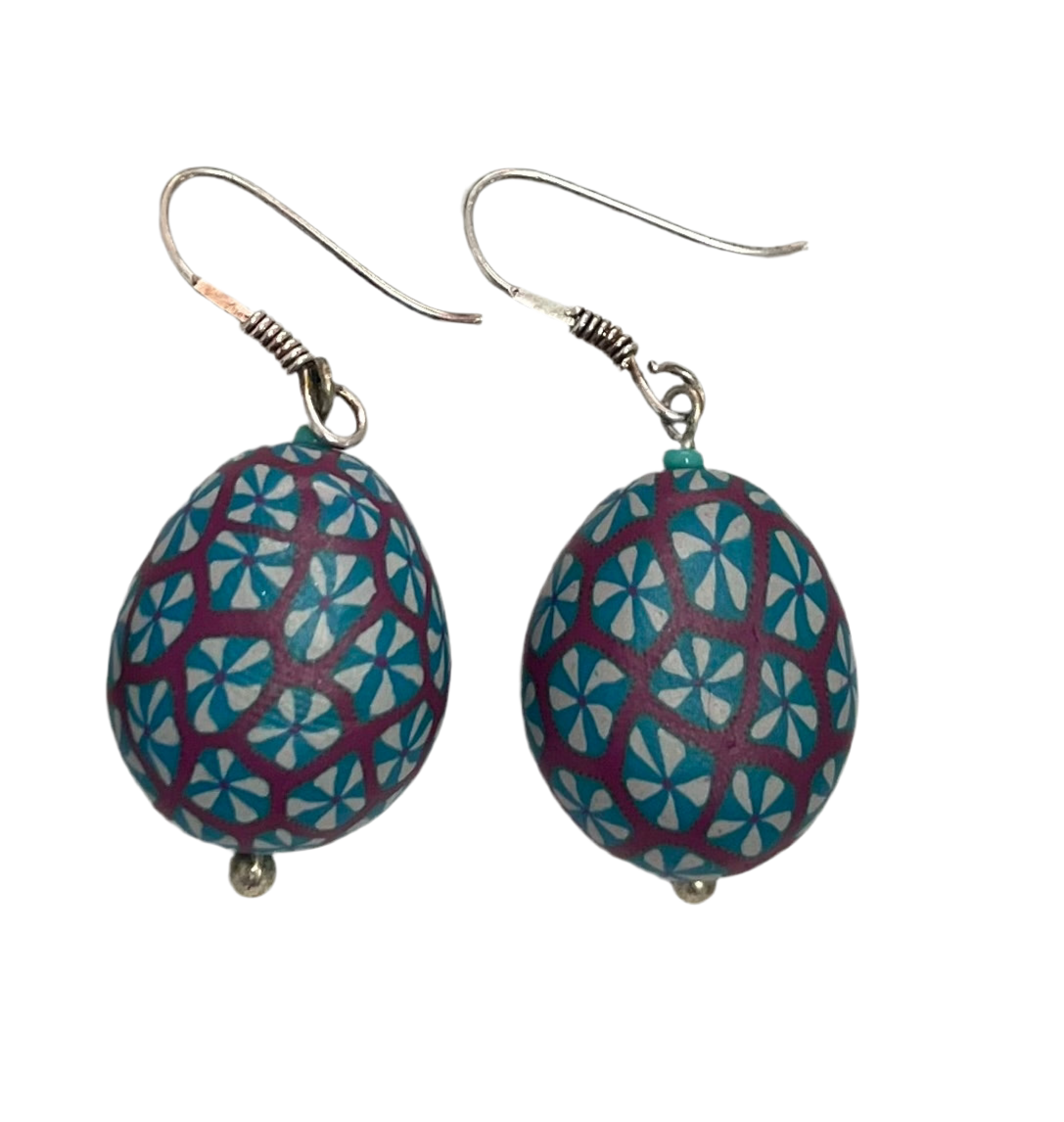 Samunnat jewellery || large flat bead earrings