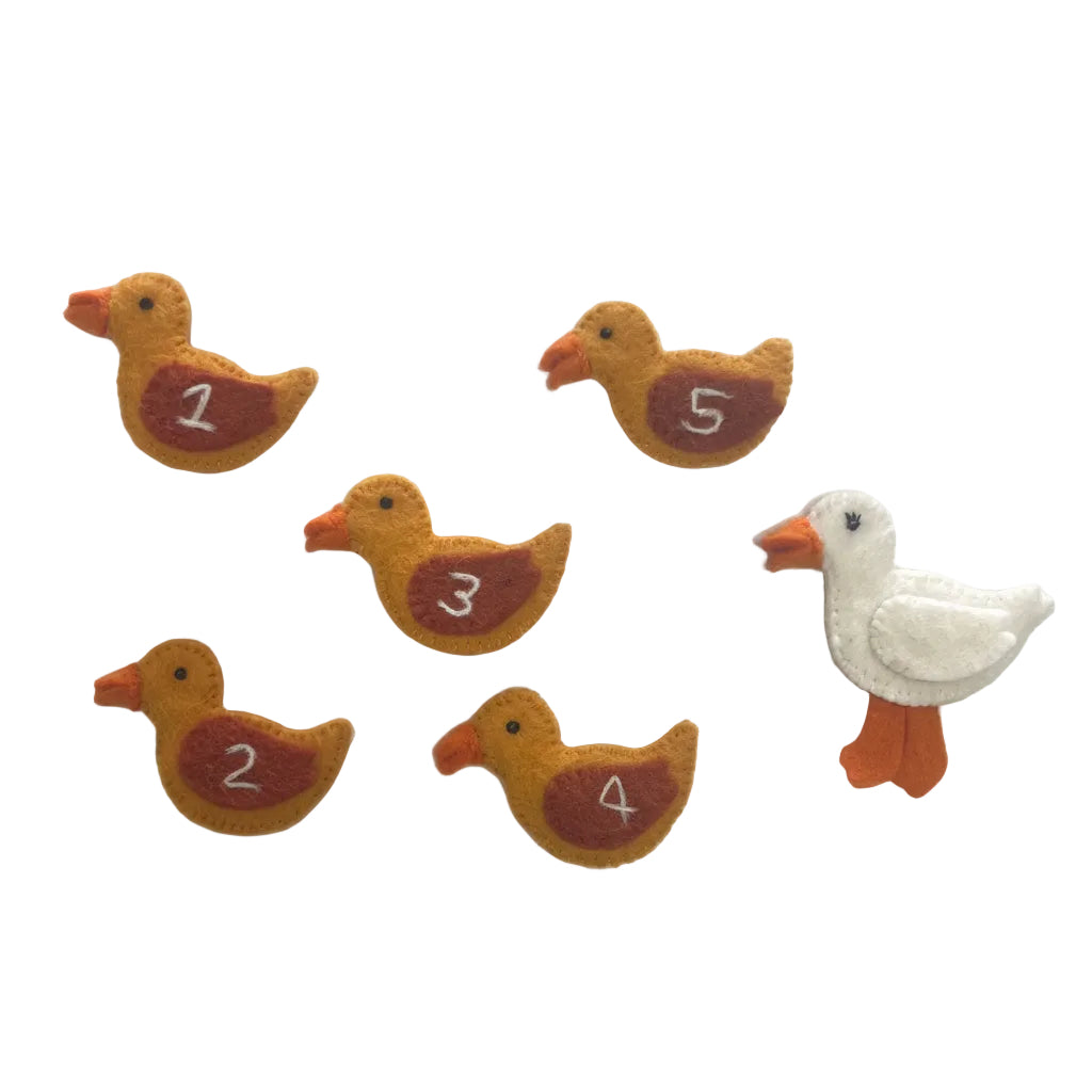 ethik felt || 5 little ducks finger puppet set