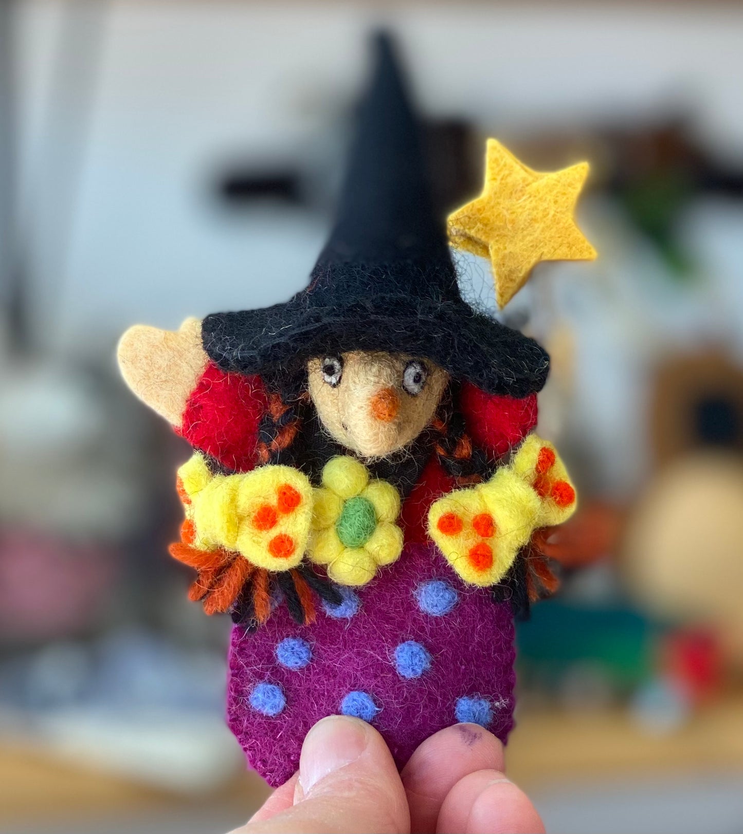 ethik felt || 3 D “room on the broom” finger puppet set
