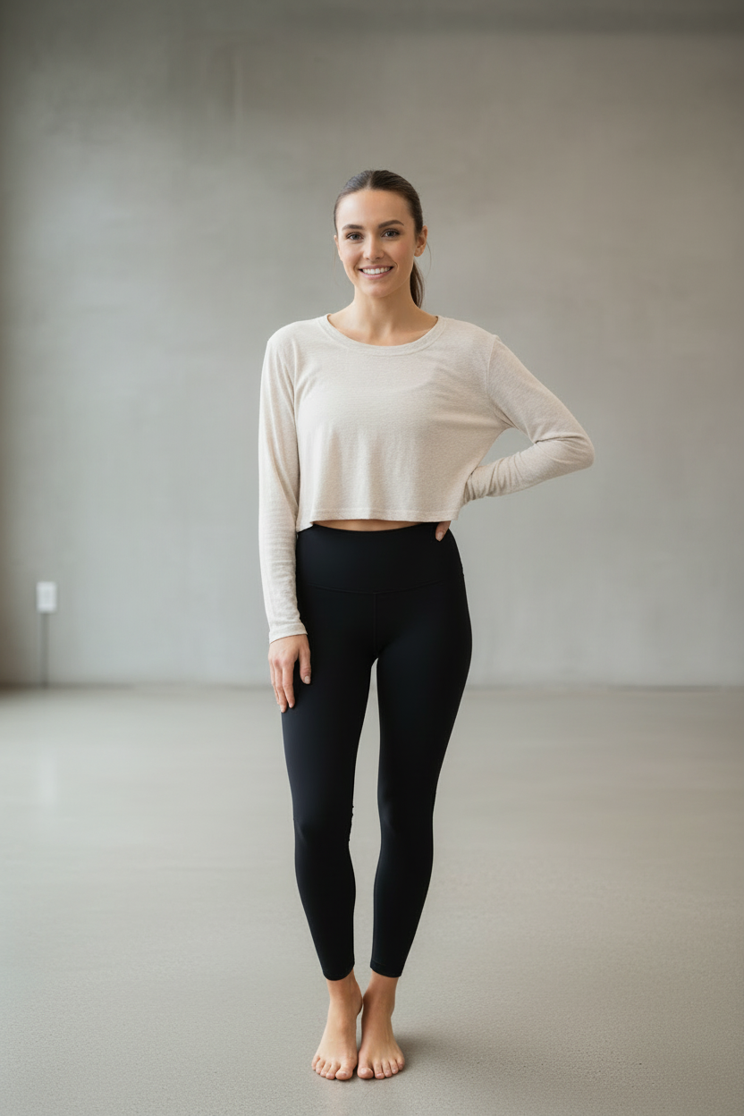 ethik organic cotton || long sleeve oversized cropped tee