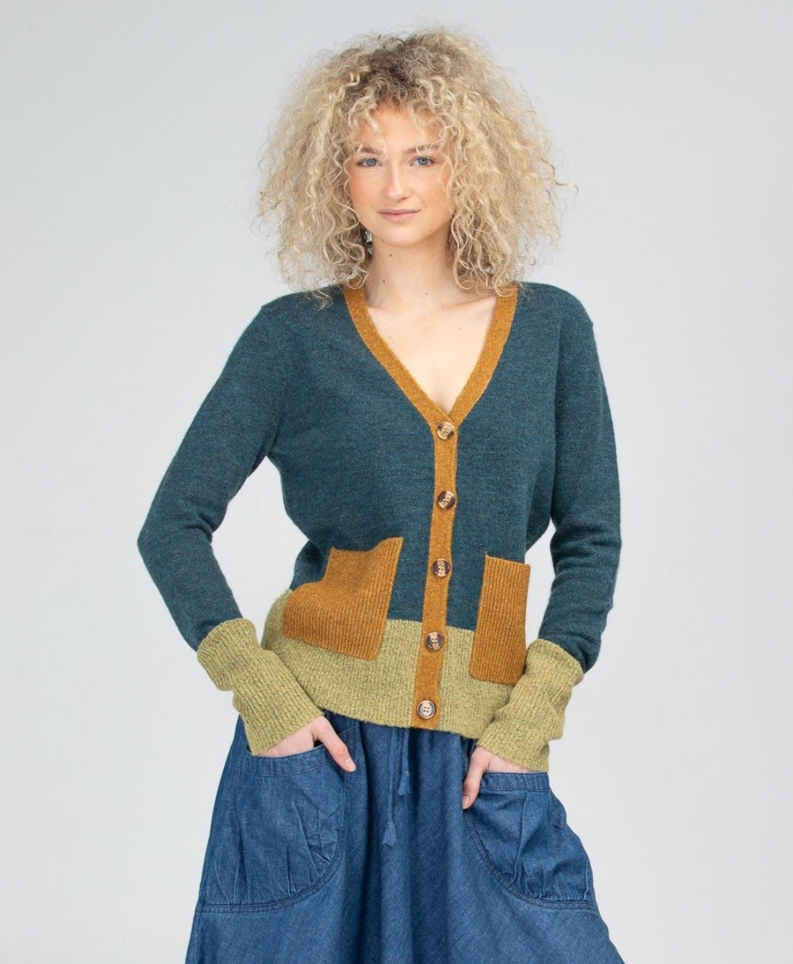 boomshankar || poet cardigan || steel blue