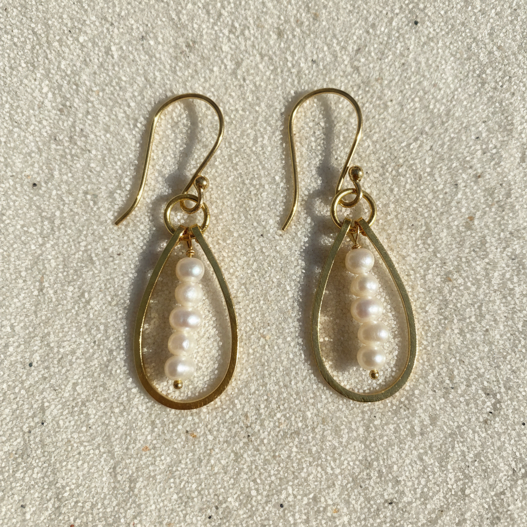 Jaipur gold jewellery || pearl tear drop earrings