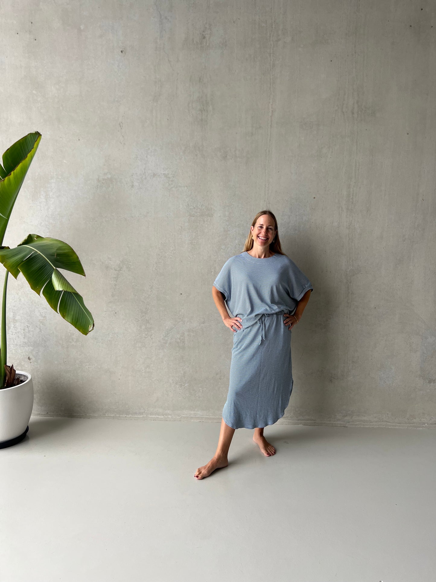 ethik organic cotton || barcelona skirt || interlock stripe