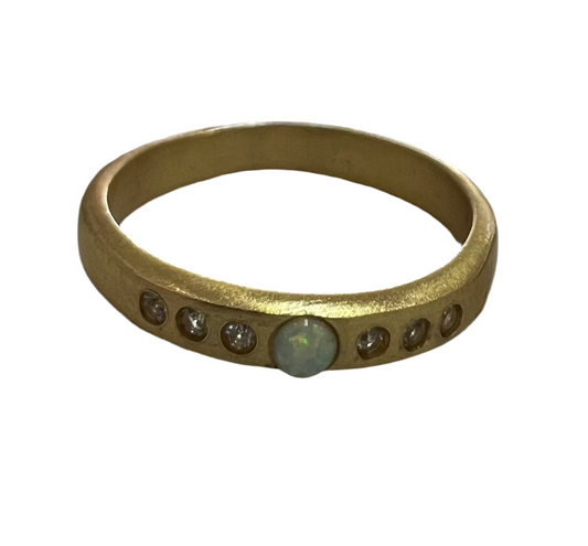 Jaipur gold jewellery || 7 stone opal and white topaz ring