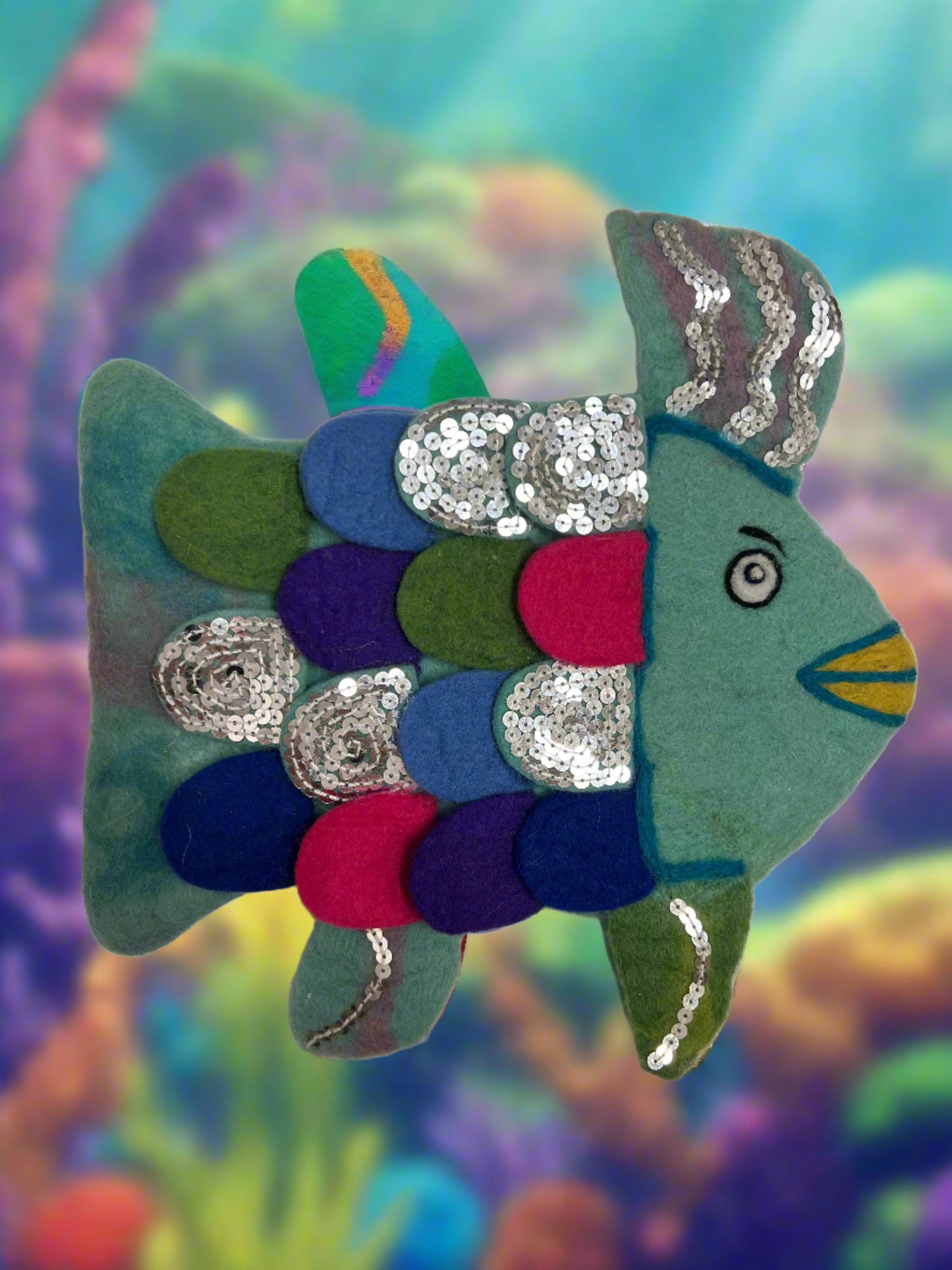 ethik felt || rainbow fish hand-puppet