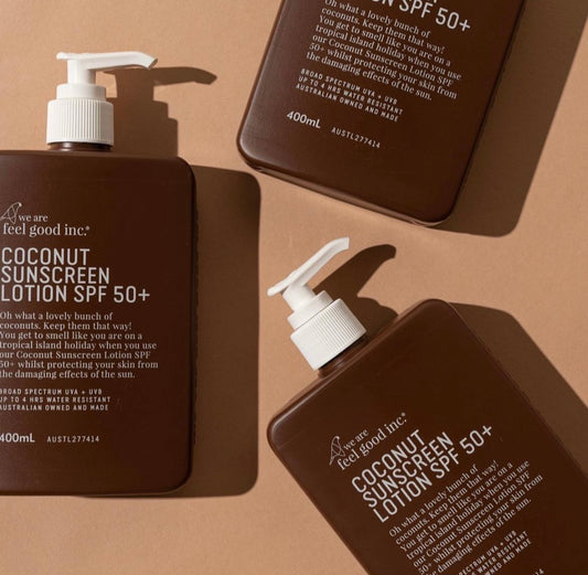 we are feel good inc || coconut sunscreen 400ml pump pack