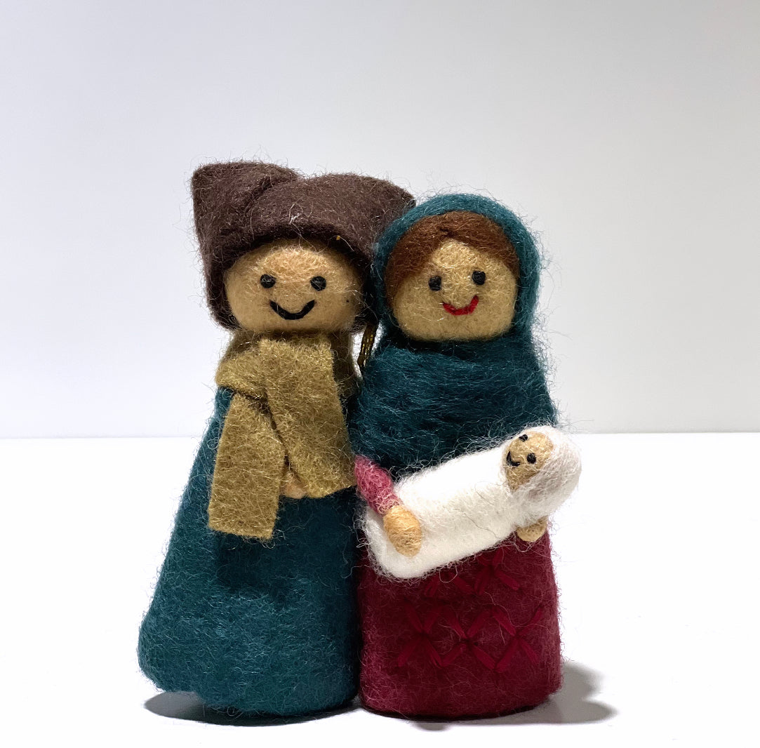Felt Mary, Joseph and Baby Jesus Xmas decoration