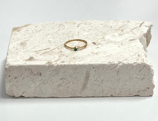 Jaipur gold plated ring || single stone