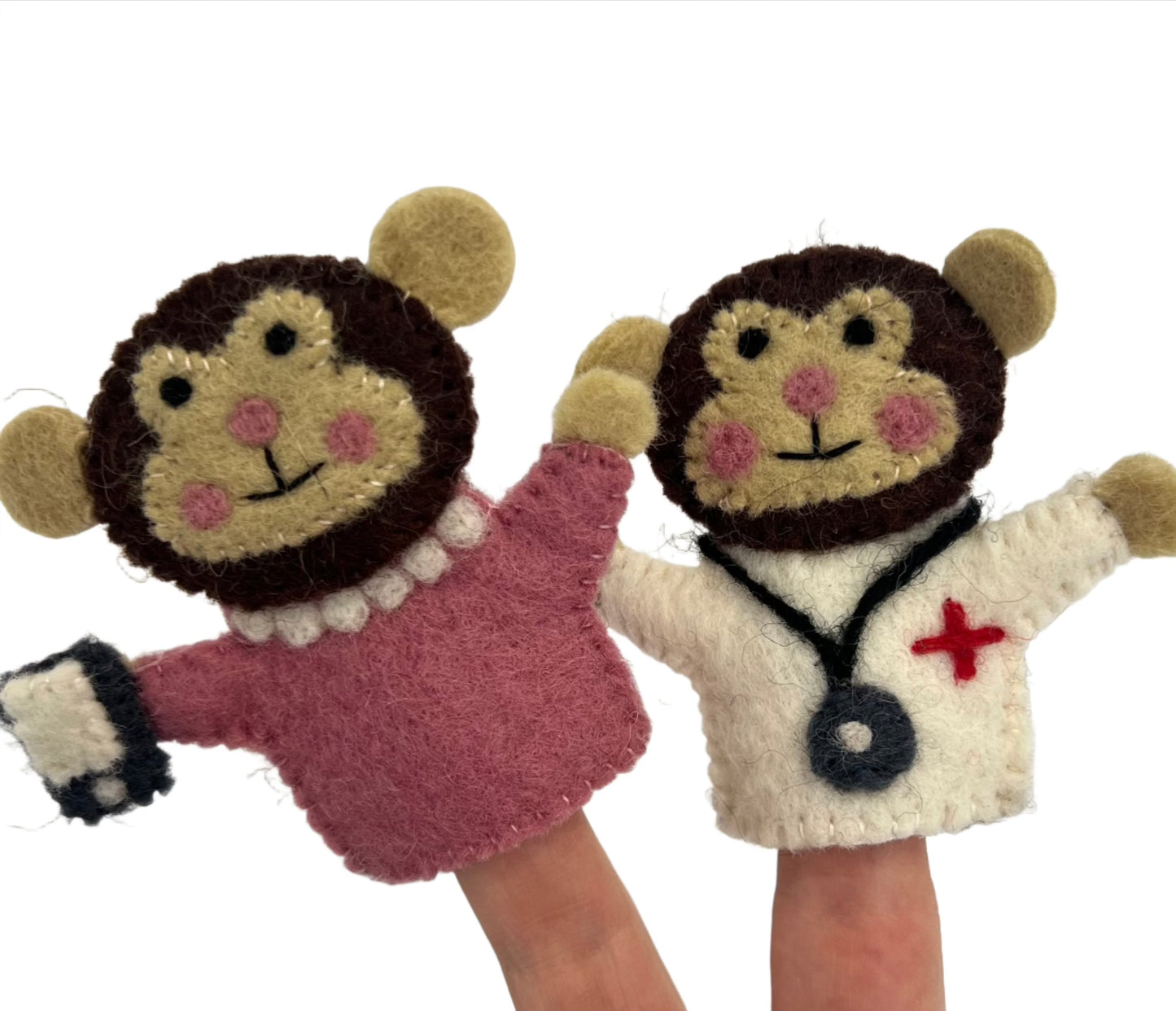 ethik felt || 5 little monkeys finger puppet set