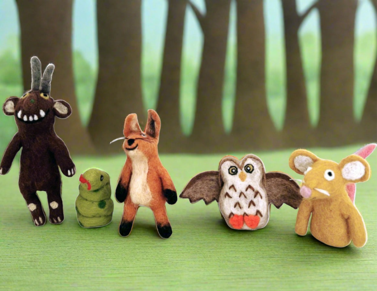 Felt Gruffalo finger-puppet set