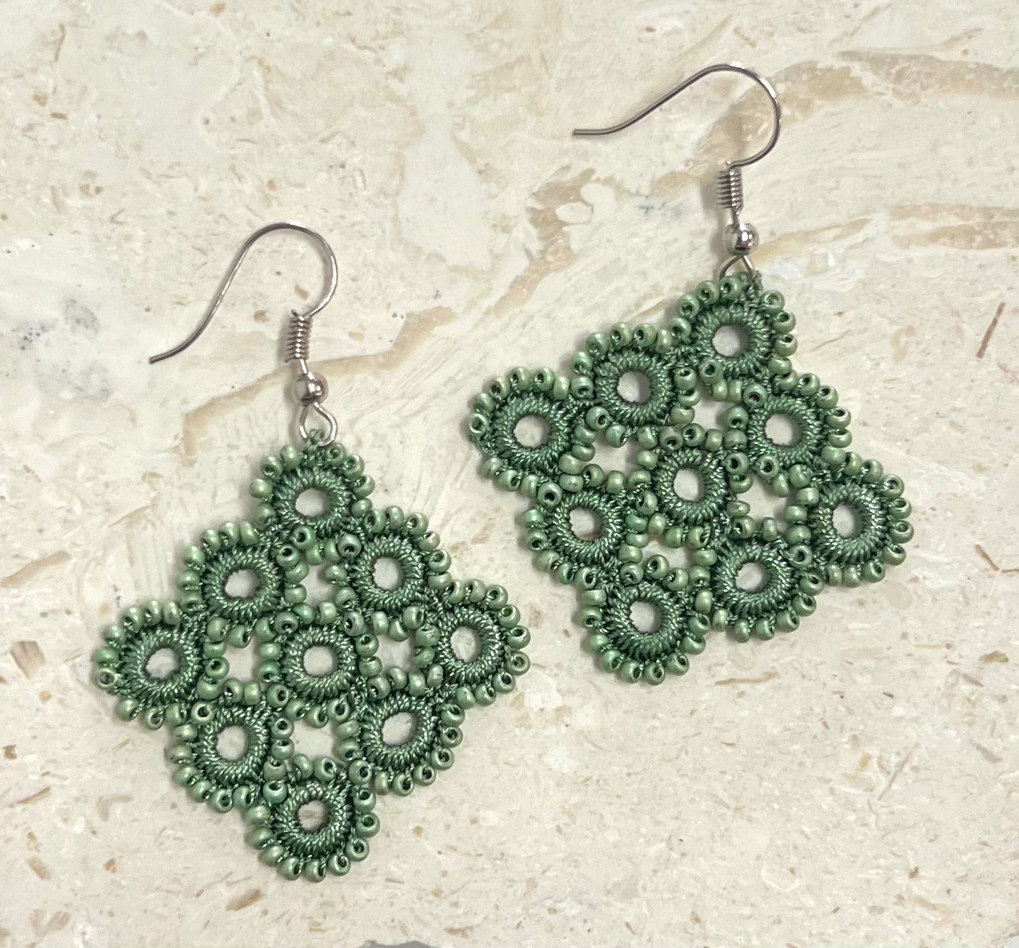 Turkish “hook needle” diamond drop earrings
