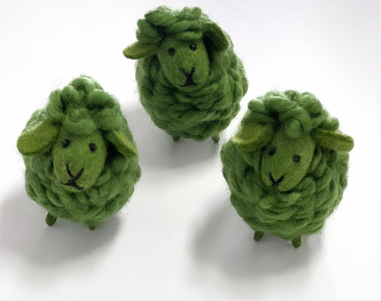 ethik felt || tiny green sheep toy
