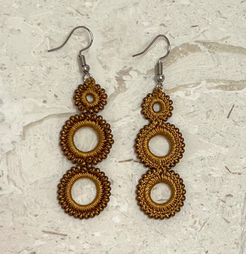 Turkish “hook needle” circle drop earrings