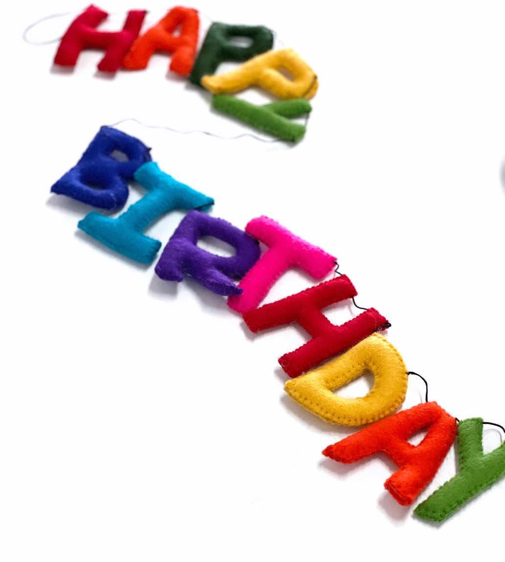 ethik felt || happy birthday garland ๐