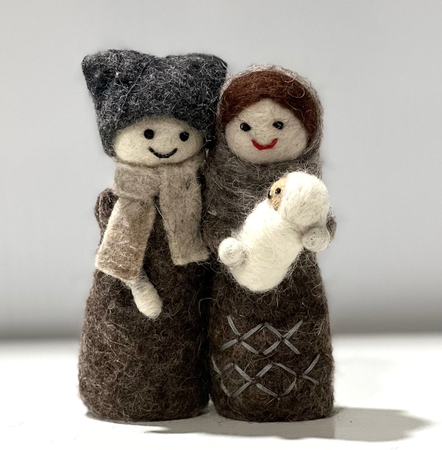 Felt Mary, Joseph and Baby Jesus Xmas decoration