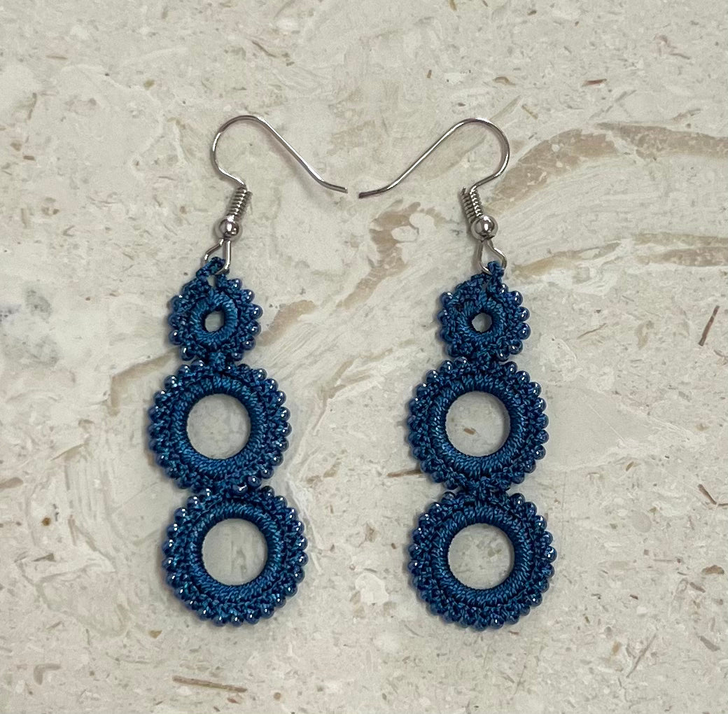 Turkish “hook needle” circle drop earrings