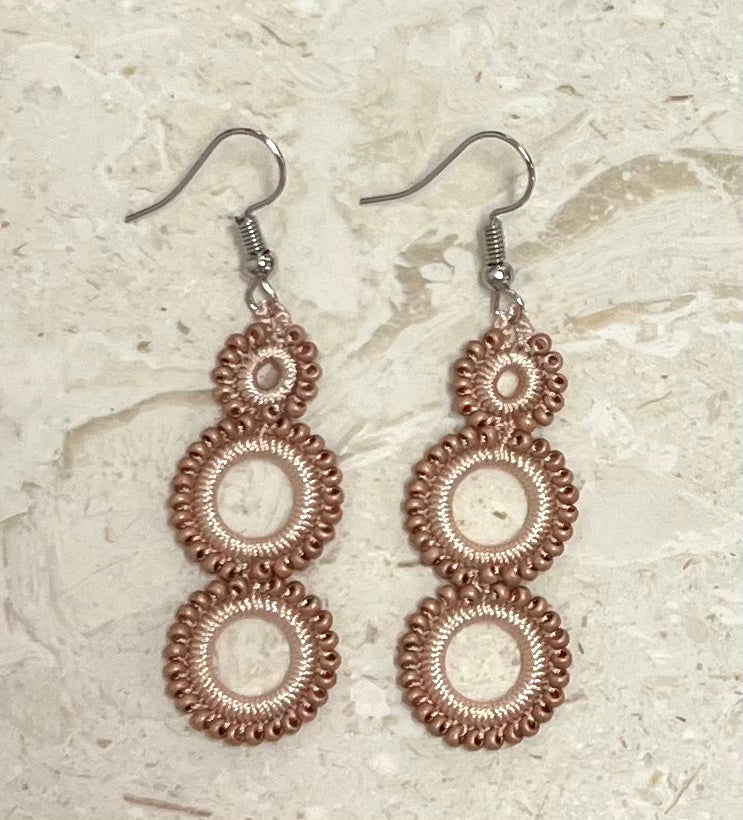 Turkish “hook needle” circle drop earrings